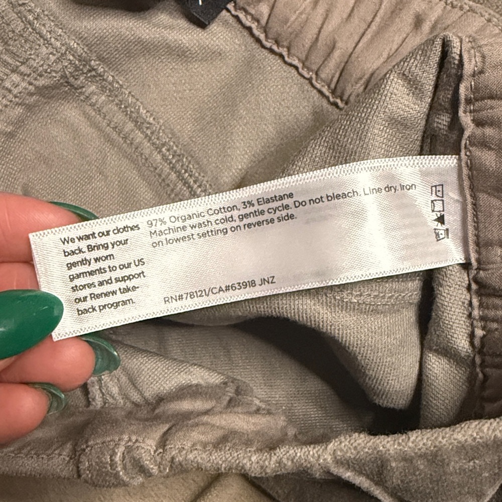 Eileen Fisher Barrel Leg Stretch Organic Cotton Ankle Pants Reed NEW - Picture 7 of 11